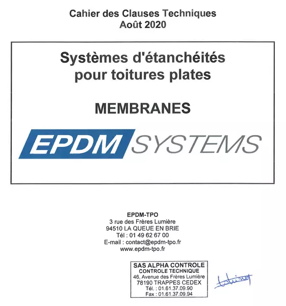 couverture du CCT EPDM SYSTEMS V2