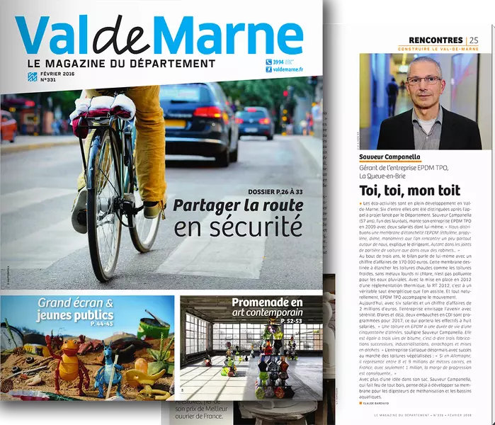 couverture et extrait du magazineVal de Marne