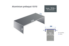 éclisse pour couvertine 28 cm RAL 7016